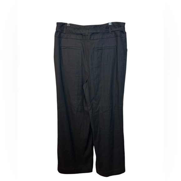 NWT Anthropologie Black Wide Leg Linen Belted Pants 14 - Picture 11 of 13